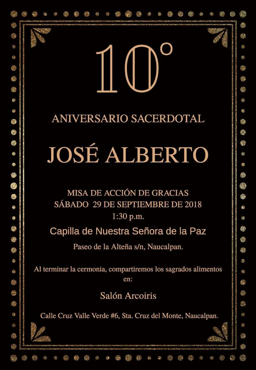 Invitación para sacerdote | Invitaciones de aniversario, Invitaciones, 10  aniversario