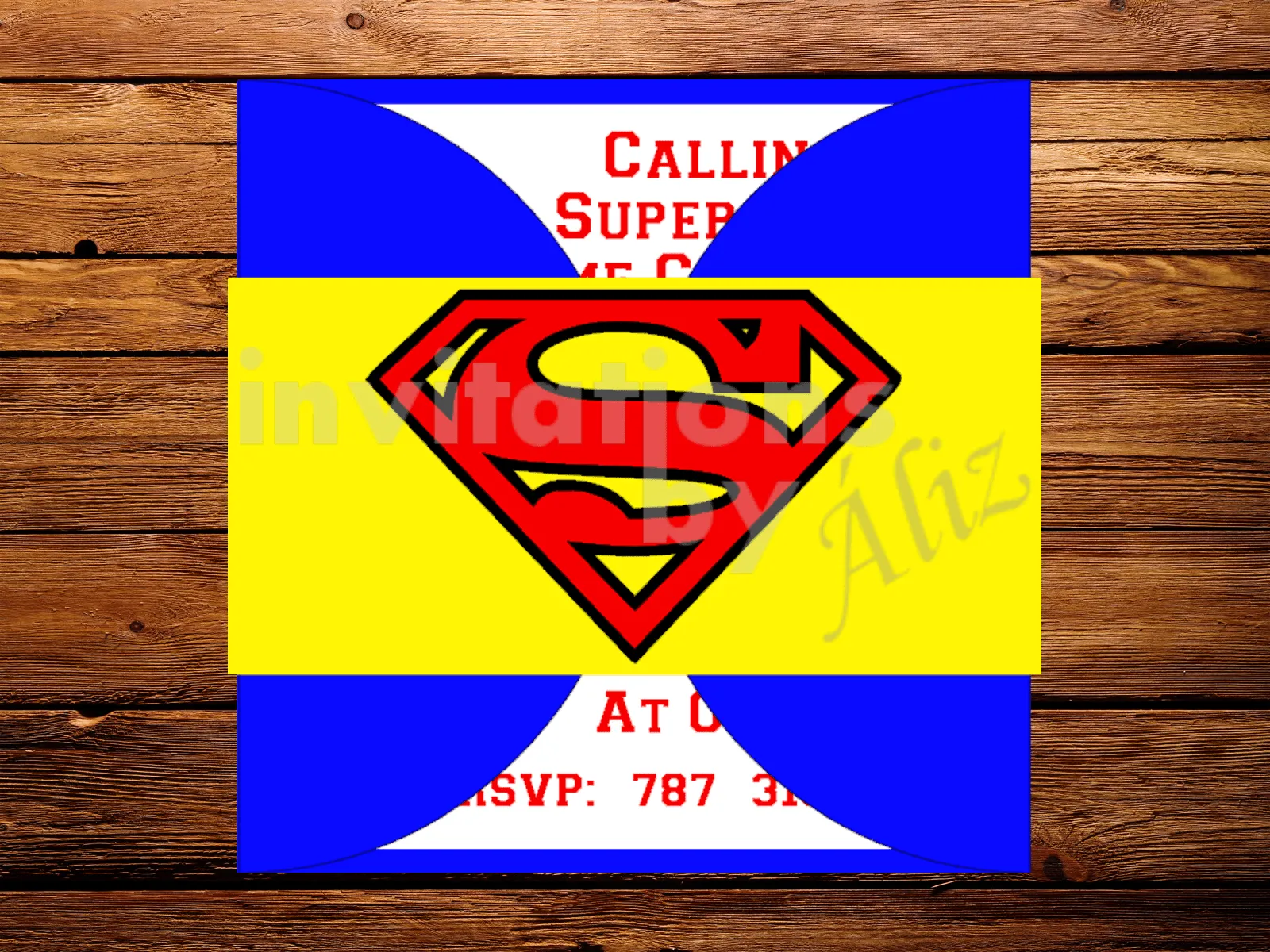 Invitación Superman. Hecha a mano. Personalizada. | Invitations by ...