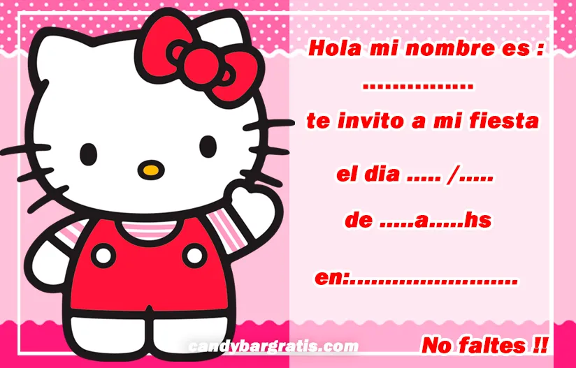 invitacion-tarjetita-candy-bar-KITTY Y SUS AMIGOS KITTY kit-imprimible |  Candy Bar Gratis