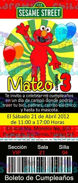 Invitación TM Elmo 2 copy | Flickr - Photo Sharing!