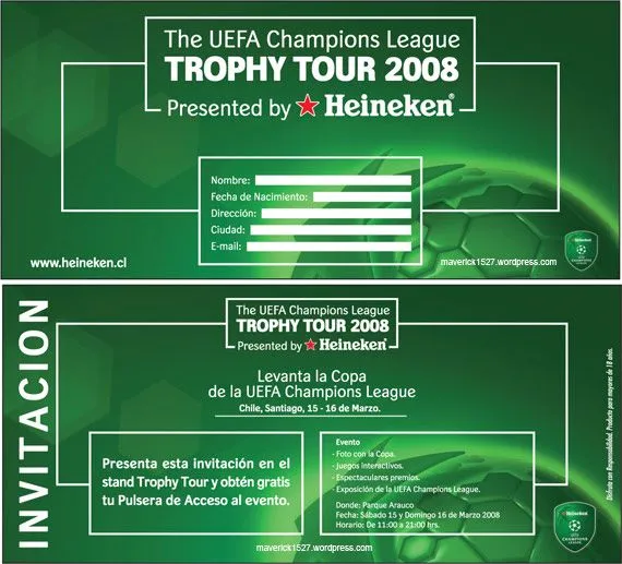 Invitacion Tour Trophy Tour Heineken 2008 | Maverick´s Blog