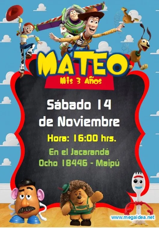 Invitación de Toy Story 4 GRATIS para editar - Robnei