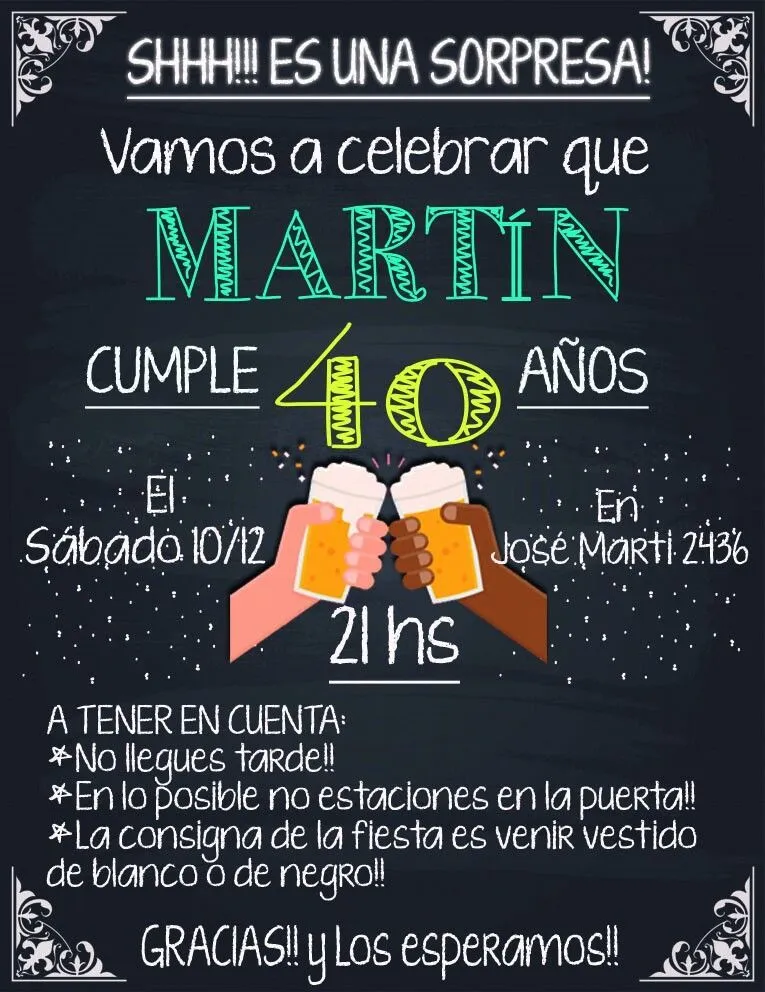 Invitación virtual cumpleaños sorpresa! Shhh.. | Invitaciones de cumpleaños  originales, Plantillas para invitación de cumpleaños, Invitaciones de  cumpleaños