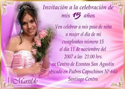 INVITACIONES 15 AÑOS