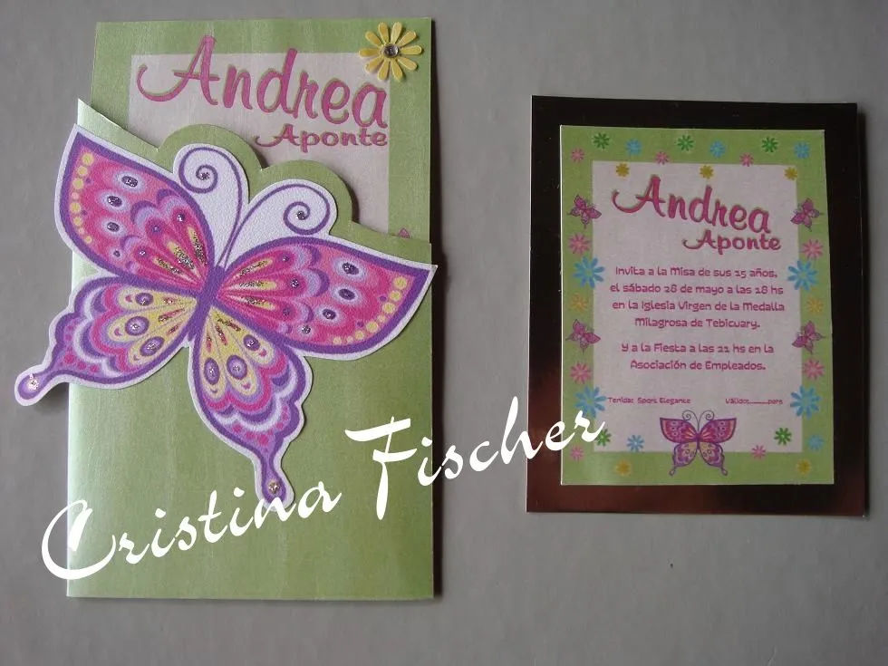 Invitación mariposas y flores