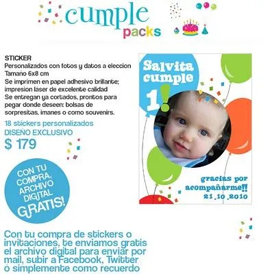 Invitaciones para 1er añito - Imagui