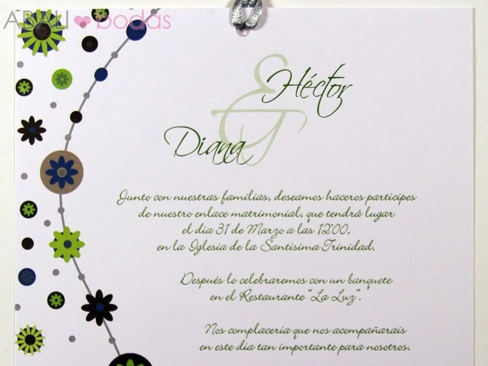 Invitaciones Actuales Margaritas plata AbaliBodas