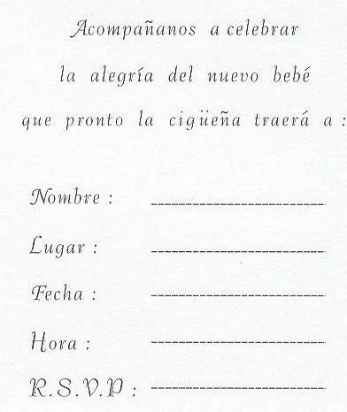 Invitaciones para Baby Shower en Español - Niño o Niña