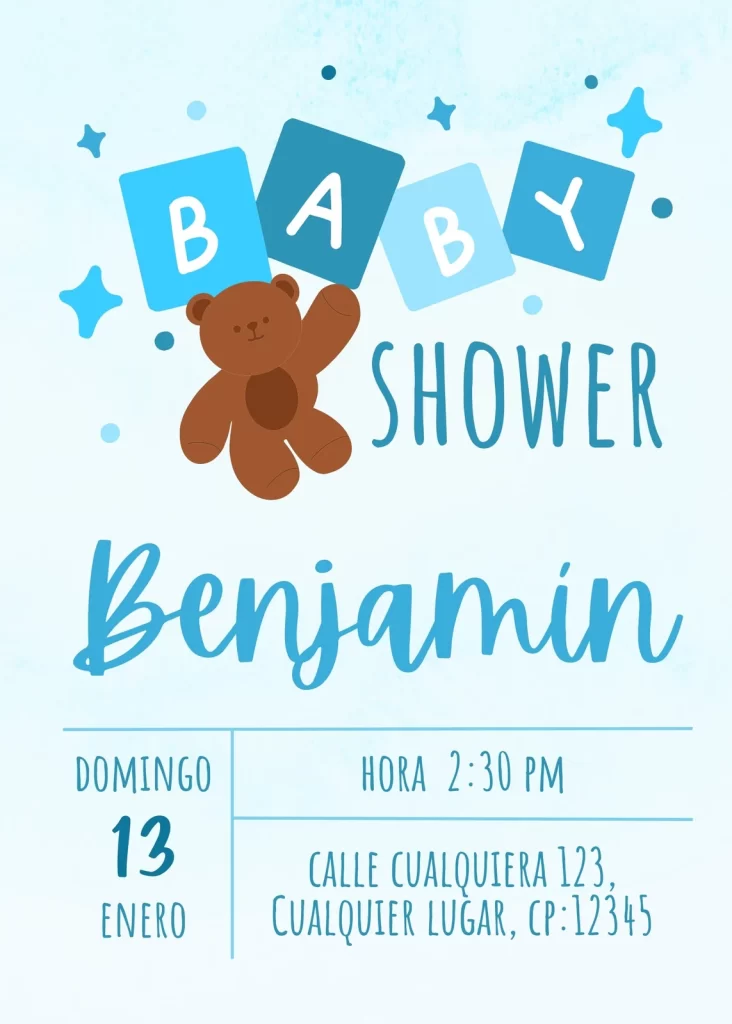 Invitaciones de Baby Shower para imprimir: Ejemplos, Formatos【 2023 】 |  Formatos Gratis