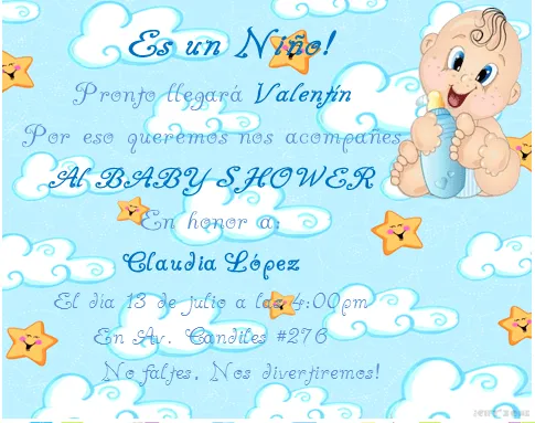 Tarjetas baby shower niño para imprimir gratis - Imagui