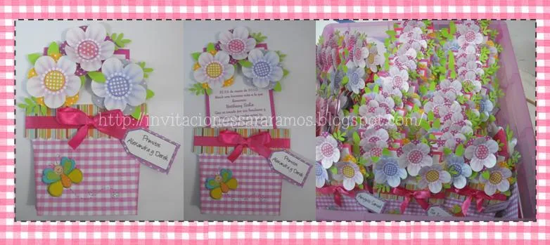 Tarjetitas de invitación infantil motivo mariposas y flores - Imagui