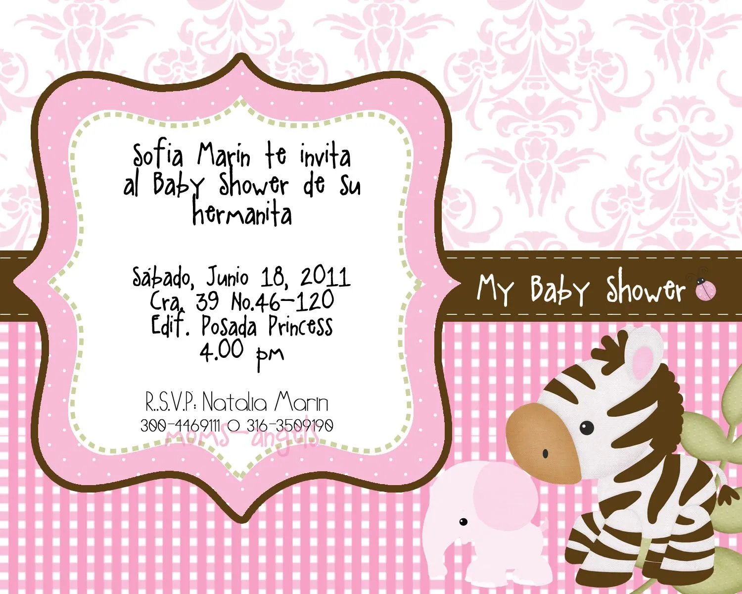 Invitaciones modernas para baby shower niña - Imagui