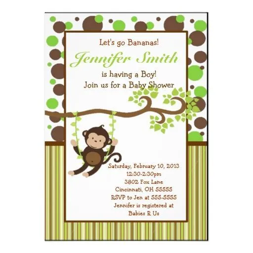 invitaciones para baby shower de nino marron y verde - Google ...