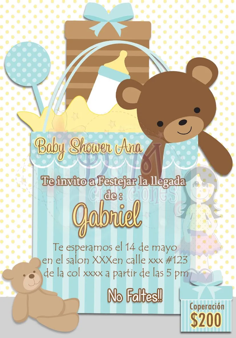 Gratis invitaciónes para baby shower ositos - Imagui