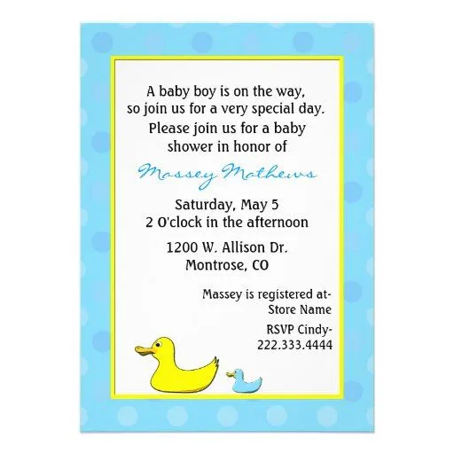 Invitaciónes para baby shower con patitos - Imagui