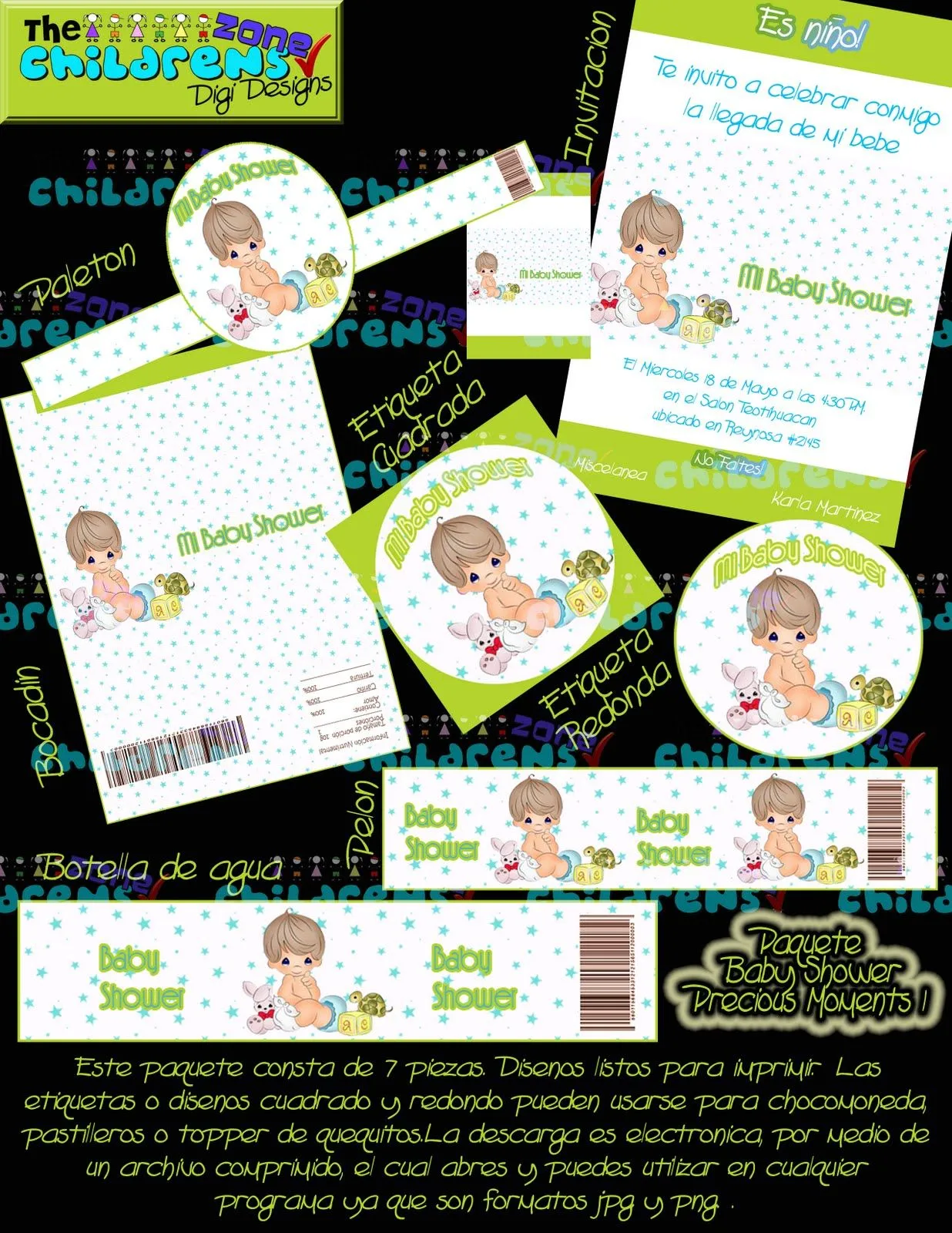 Invitaciónes para baby shower Precious Moments - Imagui