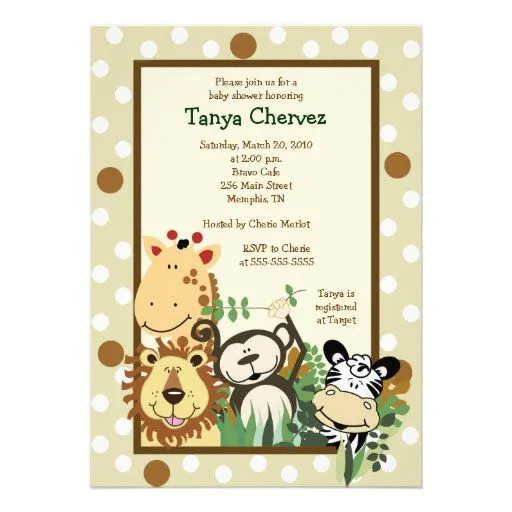 Invitaciónes de baby shower safari - Imagui