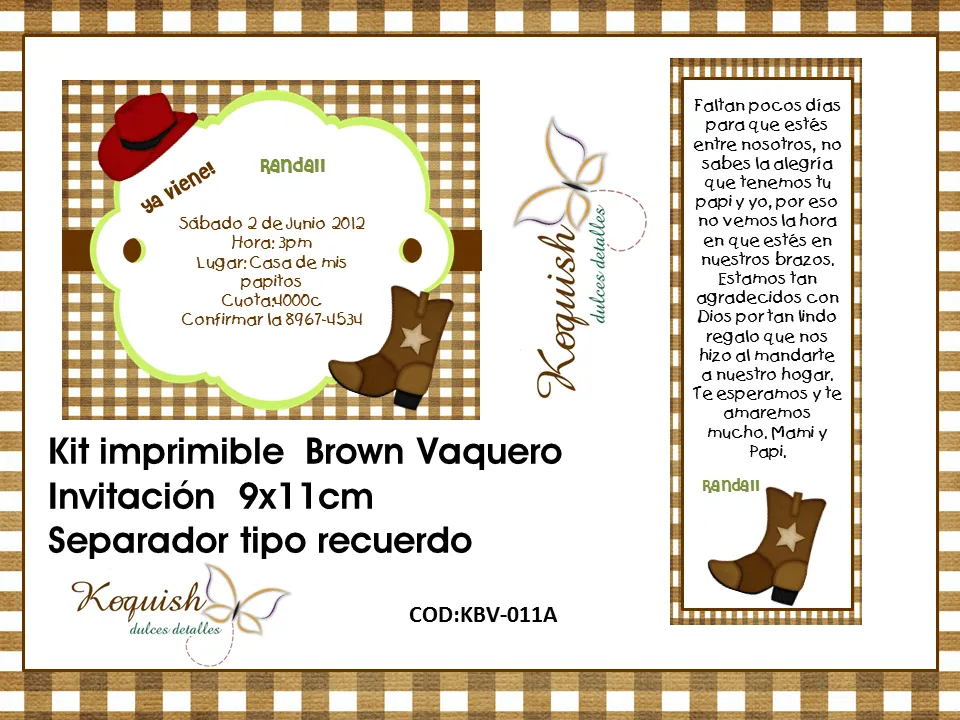 Invitaciónes para baby shower vaquero - Imagui