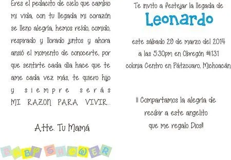 MIS INVITACIONES PARA EL BABYSHOWER - ♕Bebés de Mayo 2014 ¡Mamá ...