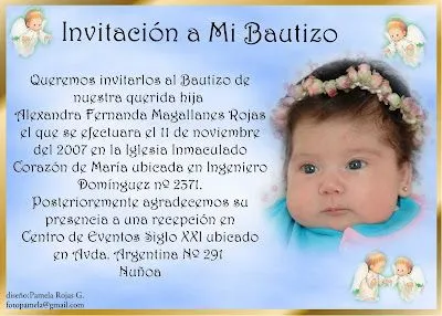 INVITACIONES PARA BAUTIZO