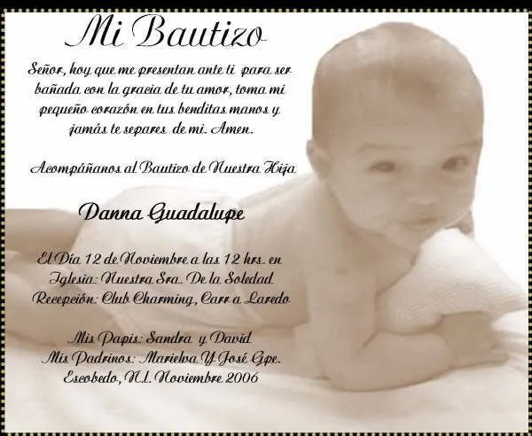 invitaciones de bautizo on Pinterest | Baptism Invitations ...