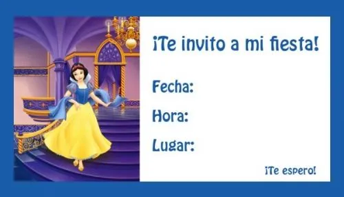 Imagen invitación de blanca nieves - grupos.