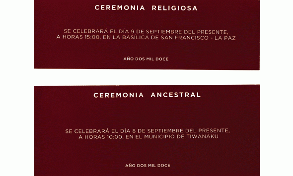 las invitaciones para la boda del año | Alvaro Garcia Linera y ...