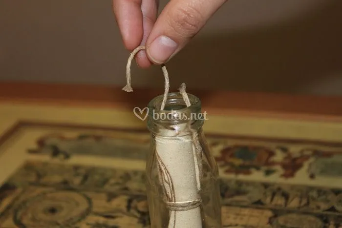 Invitaciones de boda en una botella