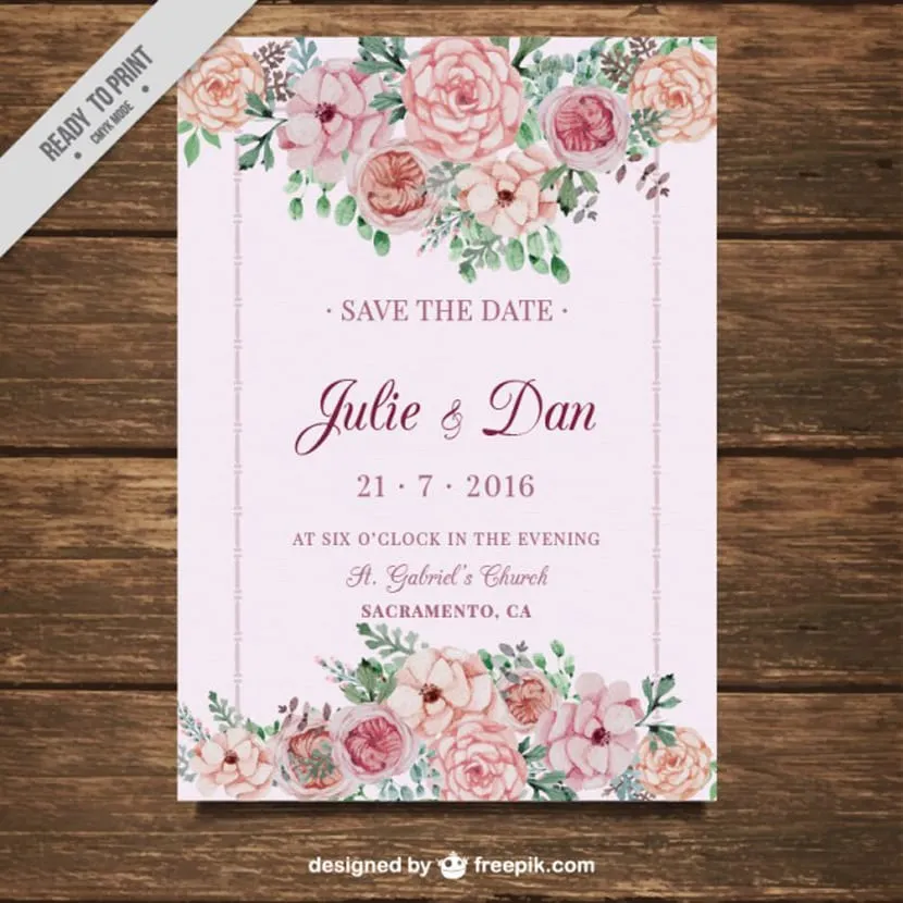 Invitaciones de boda GRATIS, descarga estas plantillas de invitaciones |  Creativos Online