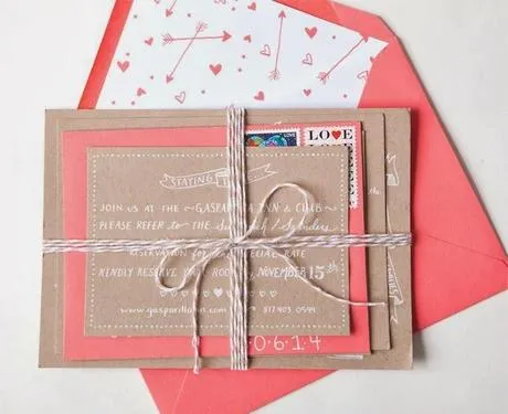 Invitaciones de boda en papel kraft - Paperblog