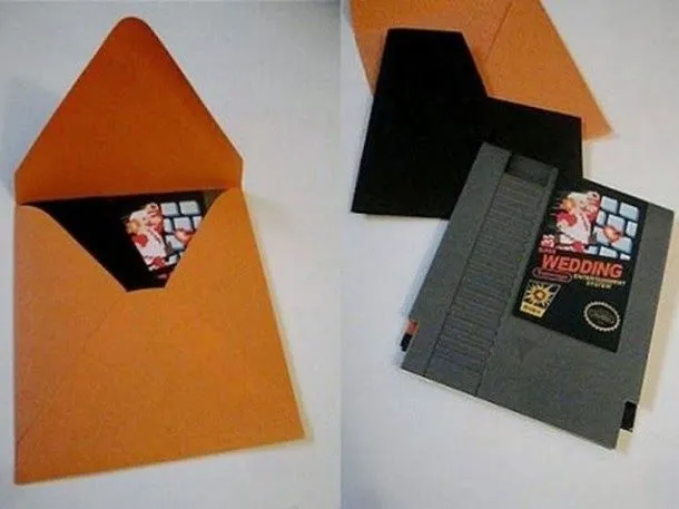 Invitaciones de boda con temática de Super Mario - Pacman ha muerto