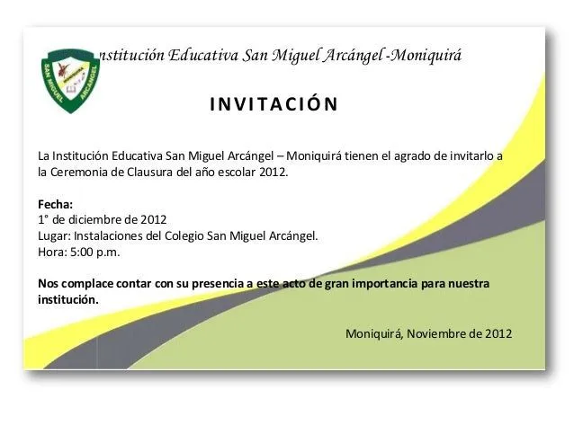 Invitaciones clausura iesma