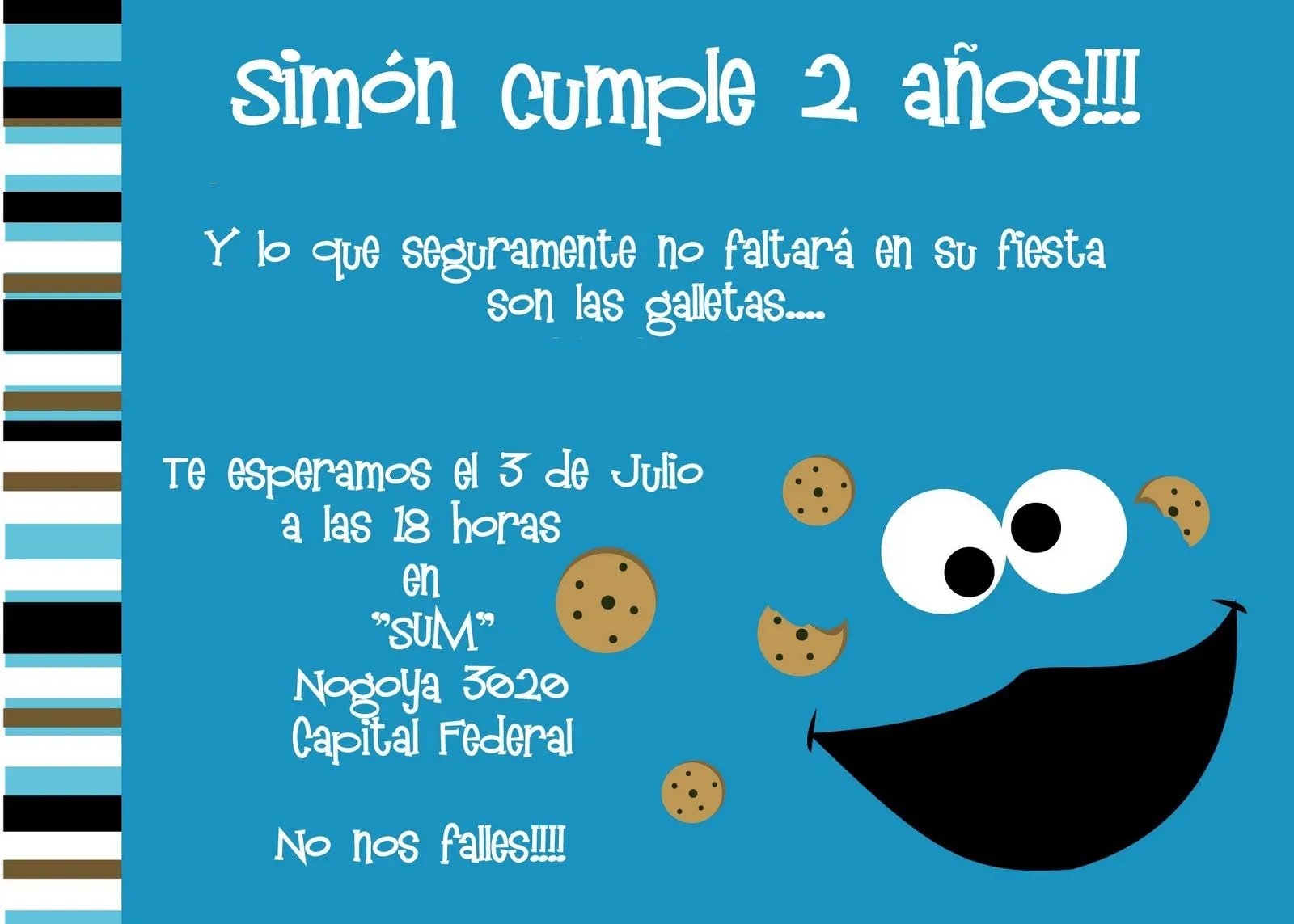 INVITACIONES DE cookie monster - Imagui