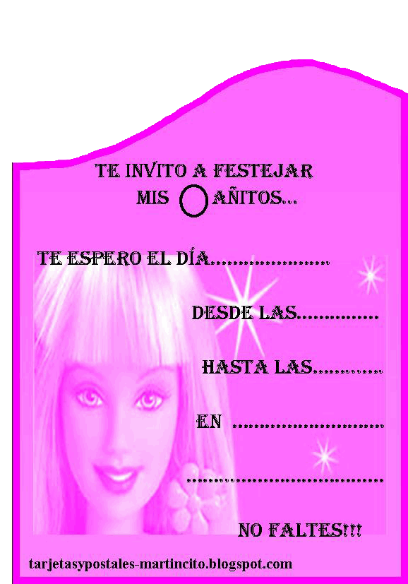 Invitaciones de cumpleaños de Barbie para imprimir - Imagui