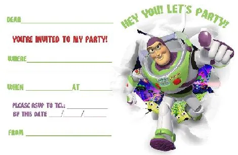 INVITACIONES DE CUMPLEAÑOS DE BUZZ - Imagui