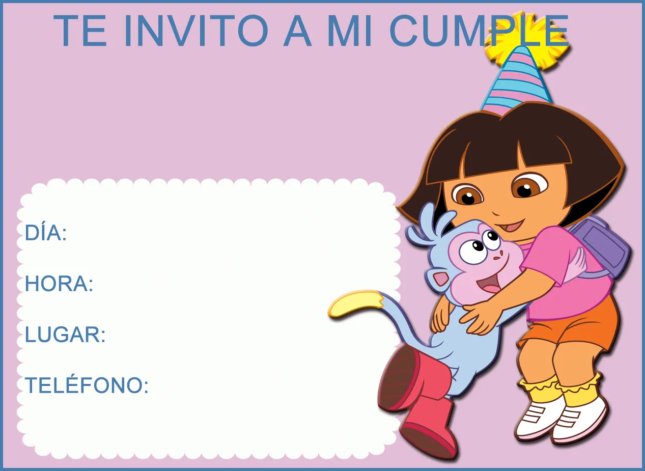 Invitaciones De Cumpleaños De Dora La Exploradora Para Descargar ...