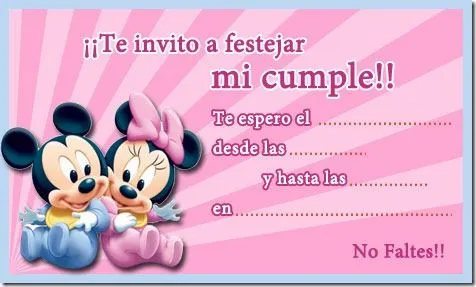 Invitaciones de cumpleaños para imprimir Disney, Pucca, Winnie the ...