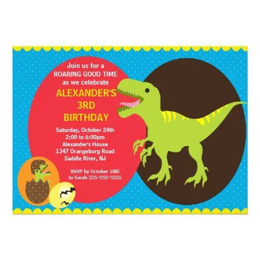 Invitaciónes de dinosaurios para cumpleaños - Imagui