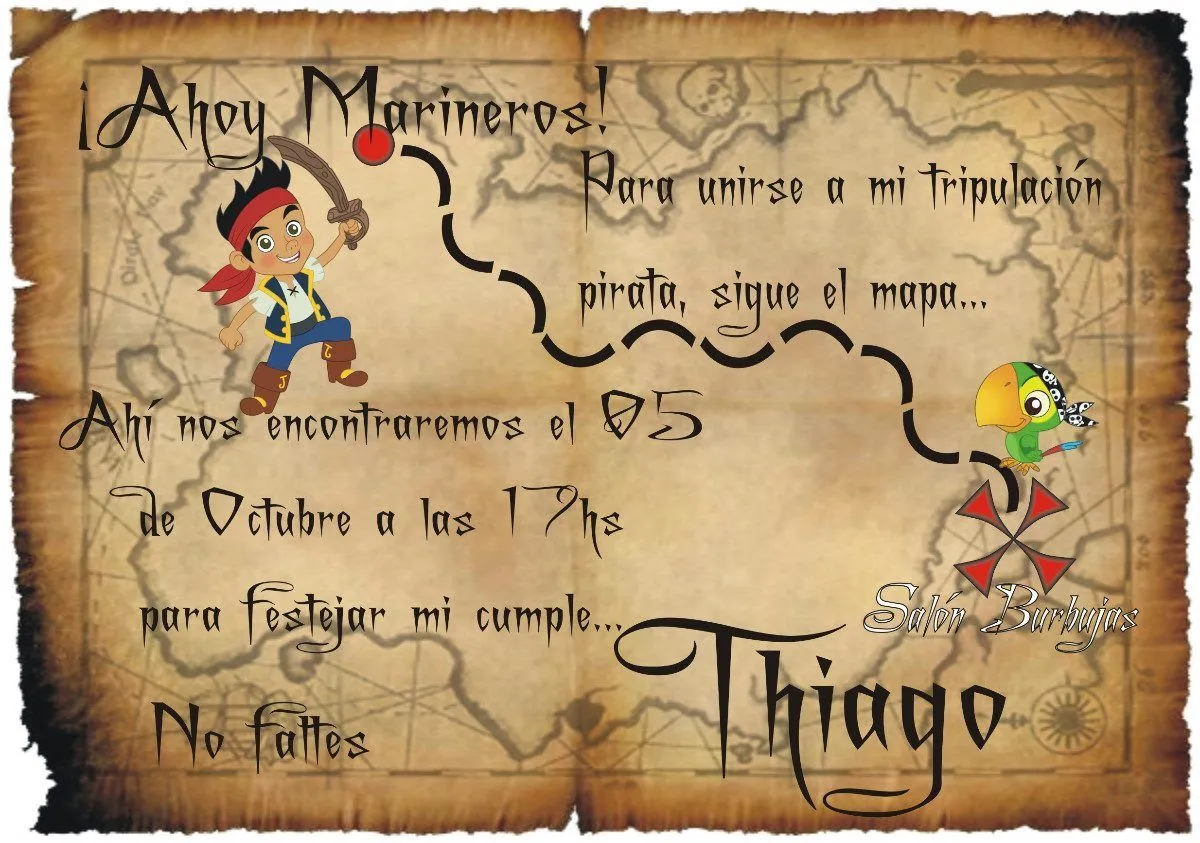 invitaciones cumpleaños jake y los piratas - Buscar con Google ...