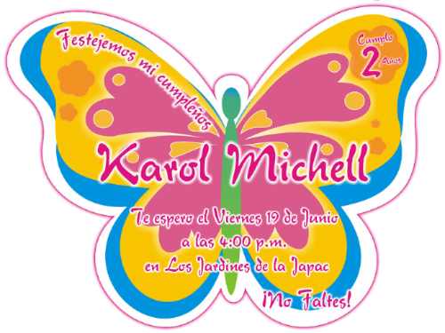 Invitaciónes de cumpleaños con mariposas para imprimir - Imagui