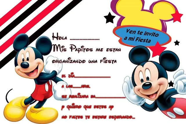 FONDO PARA INVITACION DE MICKEY MOUSE - Imagui