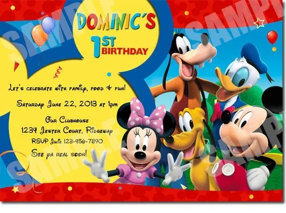 Invitaciones de cumpleaños de Mickey Mouse por Uprintparty en Etsy ...