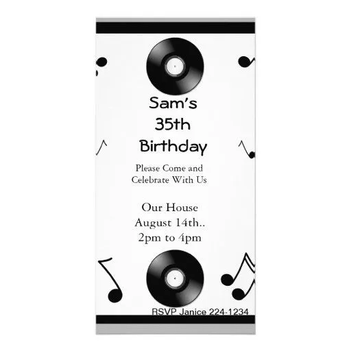 Invitaciones de cumpleaños con notas musicales - Imagui