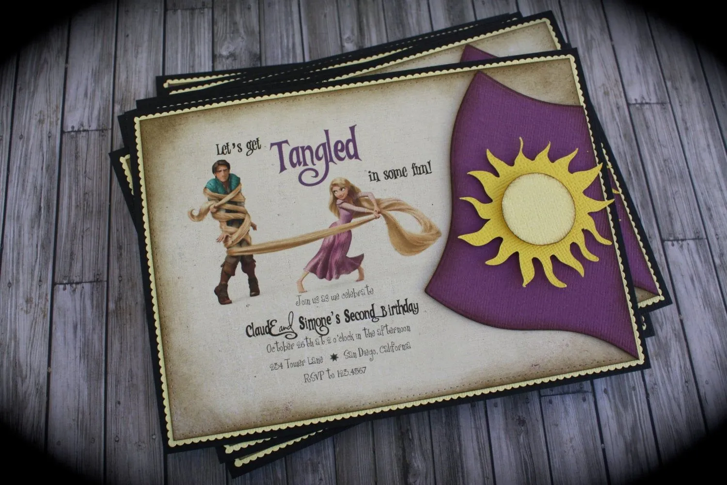 Invitaciones de cumpleaños de TANGLED Rapunzel - Etsy México