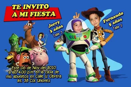 Invitaciónes de cumpleaños de toy story para imprimir gratis - Imagui