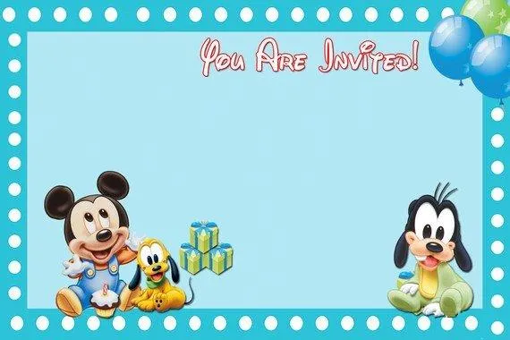 Invitaciónes de cumpleños infantil de Mickey bebé - Imagui
