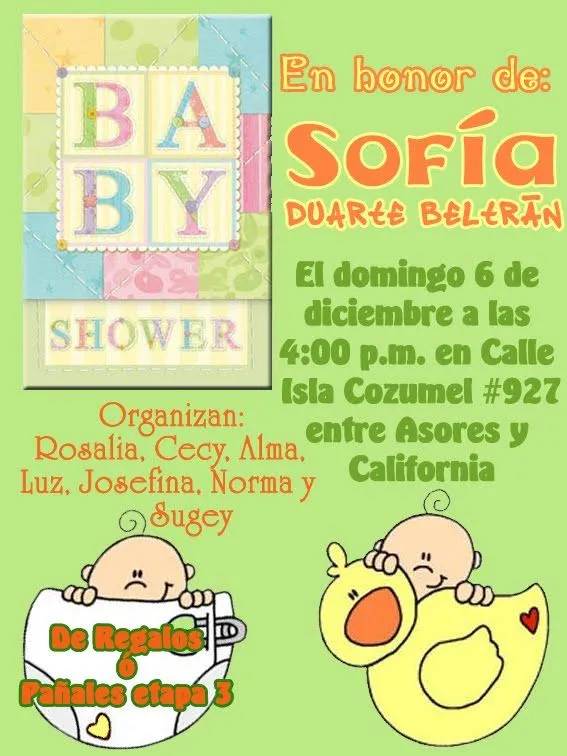 Invitaciones y Detalles: Baby Shower