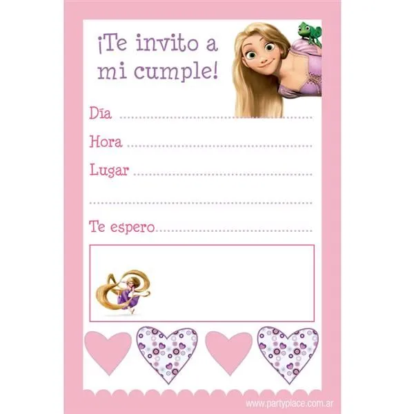 Invitaciones de Enredados (Rapunzel) para imprimir gratis ...