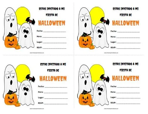 Invitaciones Fiesta de Halloween - Para Imprimir Gratis ...