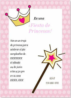 Invitaciones para una fiesta de princesas | Fiesta101